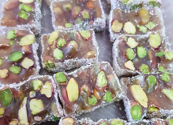 Boz Yeşil Duble Bol Antep Fıstıklı Saray Lokumu - 1 KG