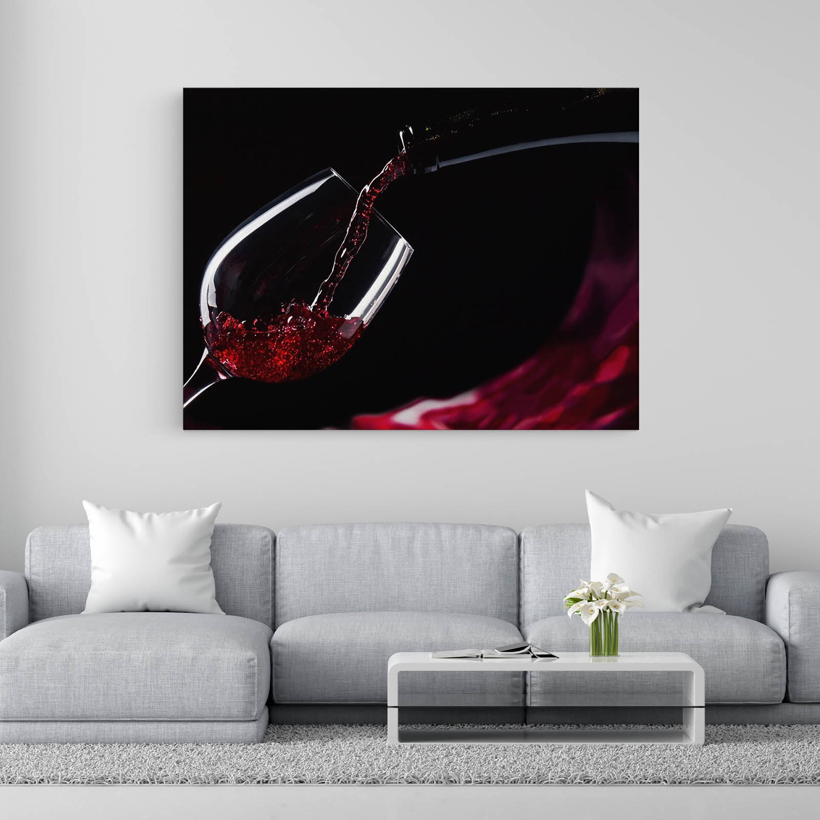Kırmızı Şarap Kadehi Kanvas Tablo