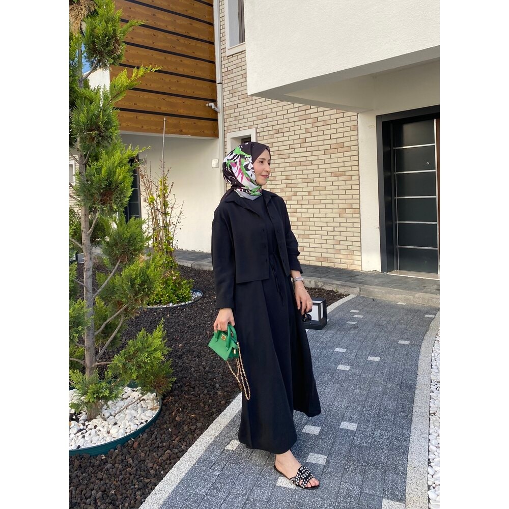 GÖMLEKLİ ELBİSE SİYAH
