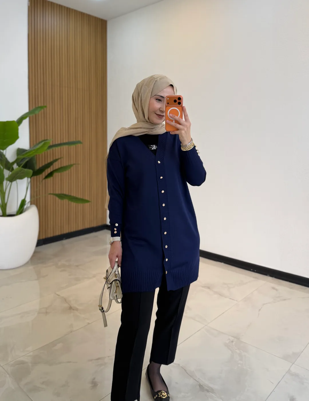 BLOOM MERSERİZE HIRKA LACİVERT