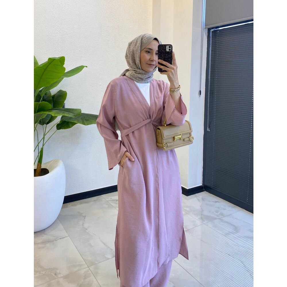 İKİLİ ABAYA TAKIM PUDRA