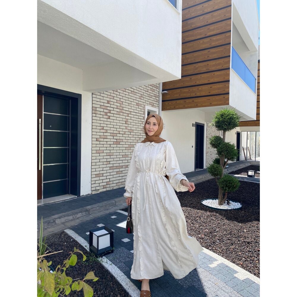 ISABELLA KETEN ELBİSE TAŞ(önsipariş)