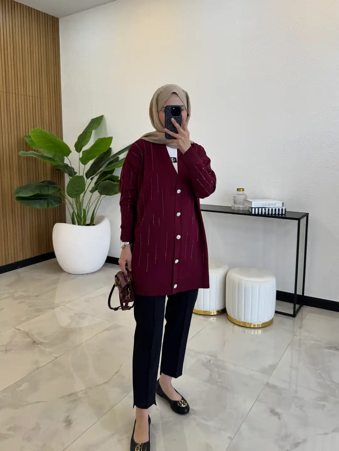 MEYRA TAŞLI HIRKA BORDO