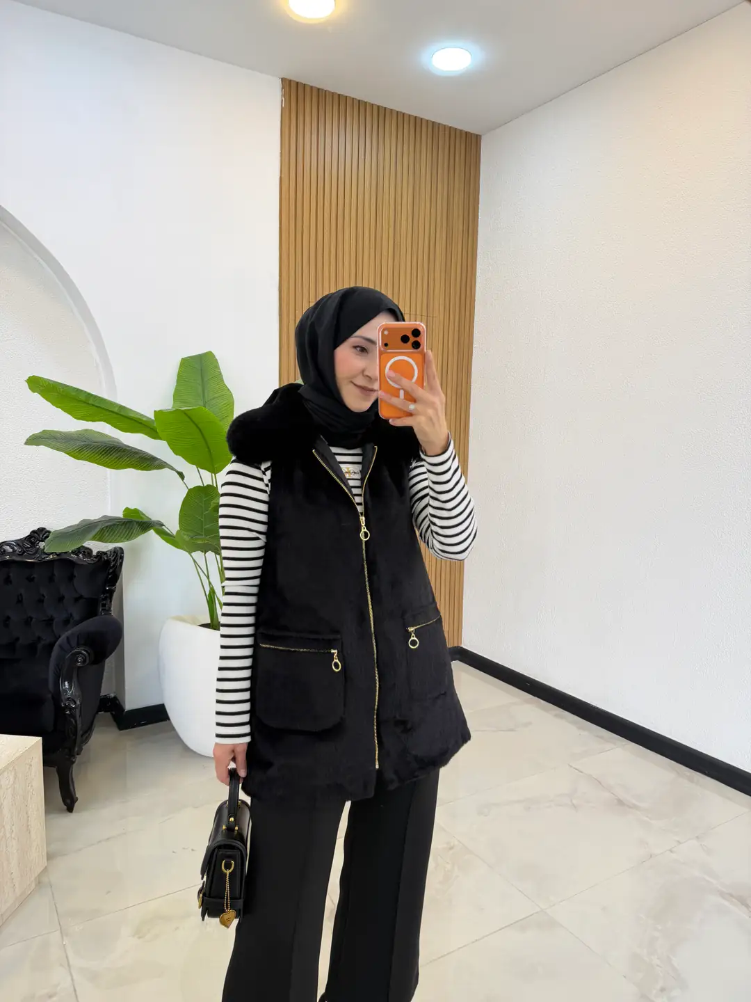 PREMIUM ANGORA YELEK SİYAH