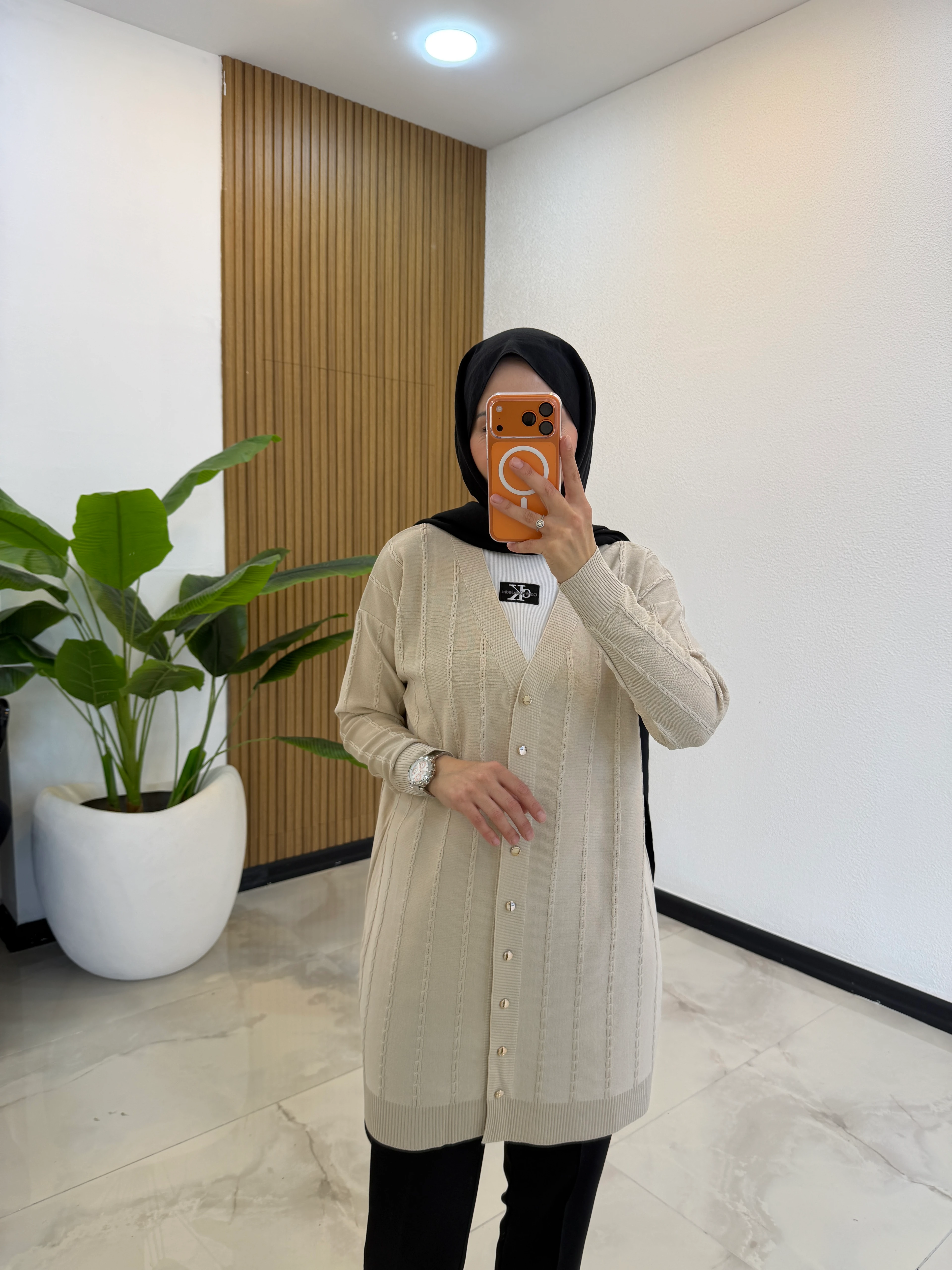 BURGU MERSERİZE HIRKA BEJ