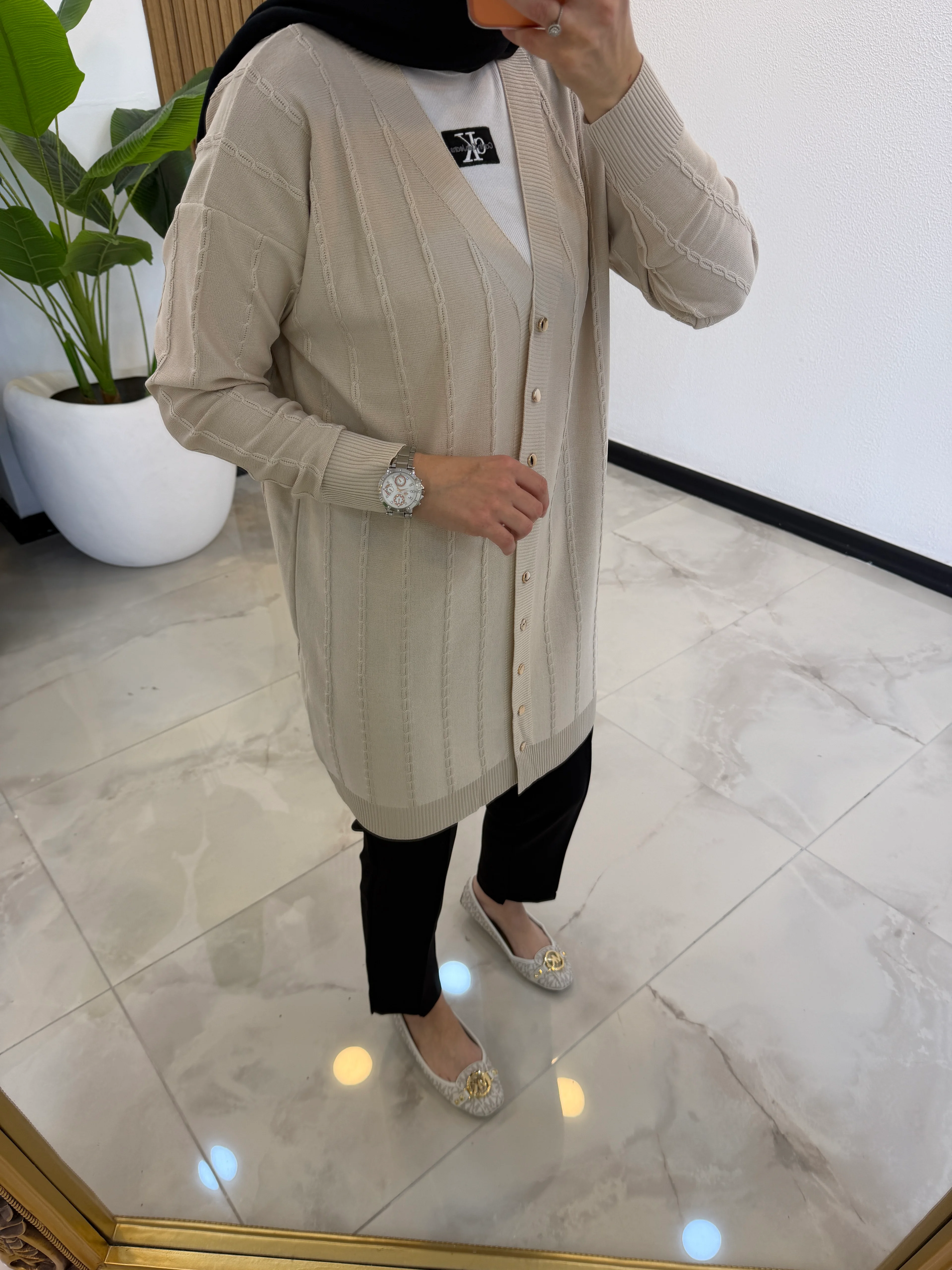 BURGU MERSERİZE HIRKA BEJ