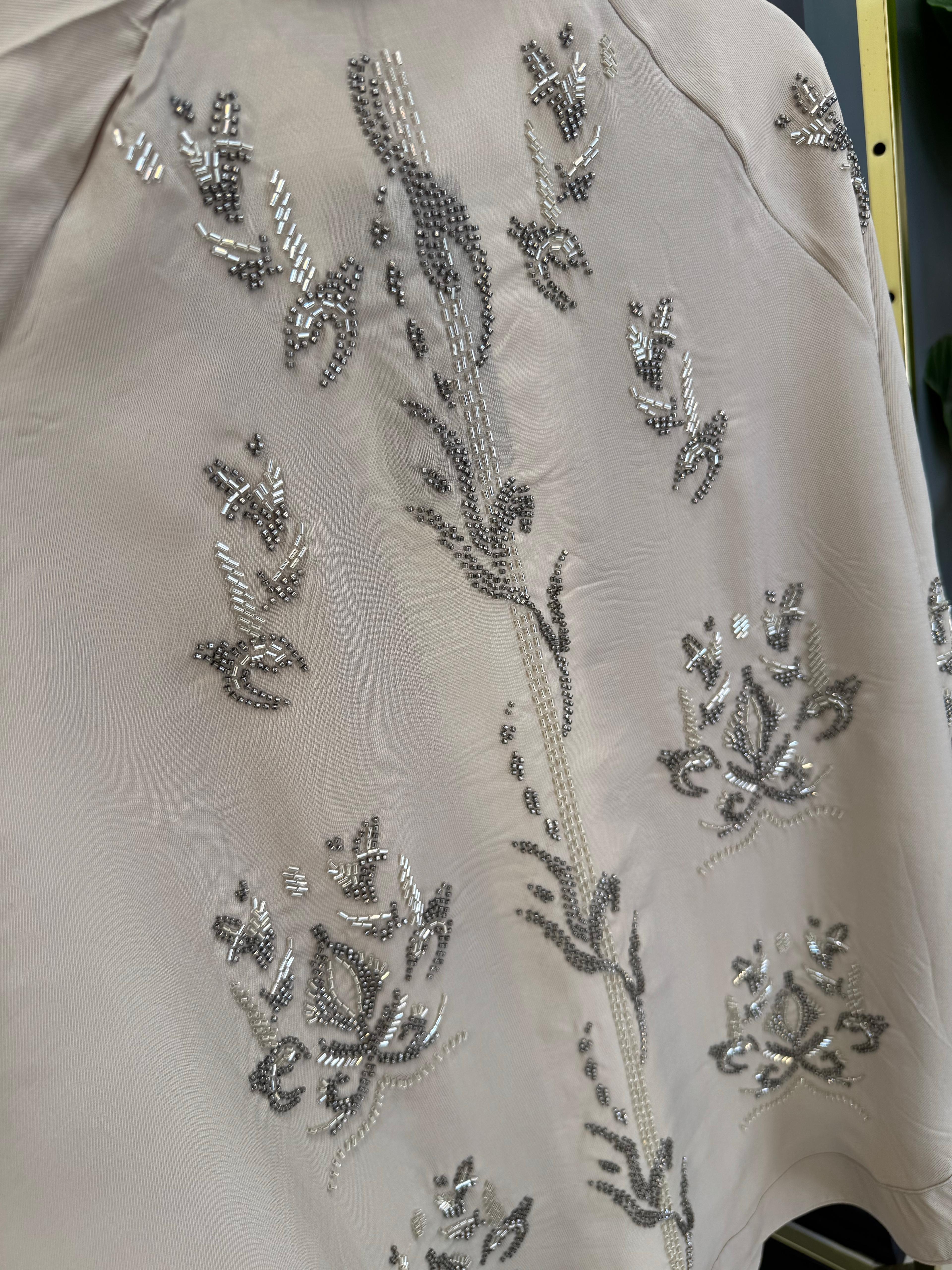 İşlemeli Tensel Kimono Bej
