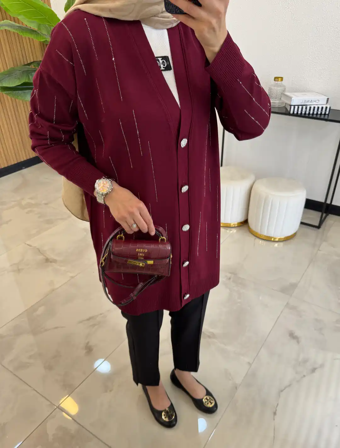 MEYRA TAŞLI HIRKA BORDO