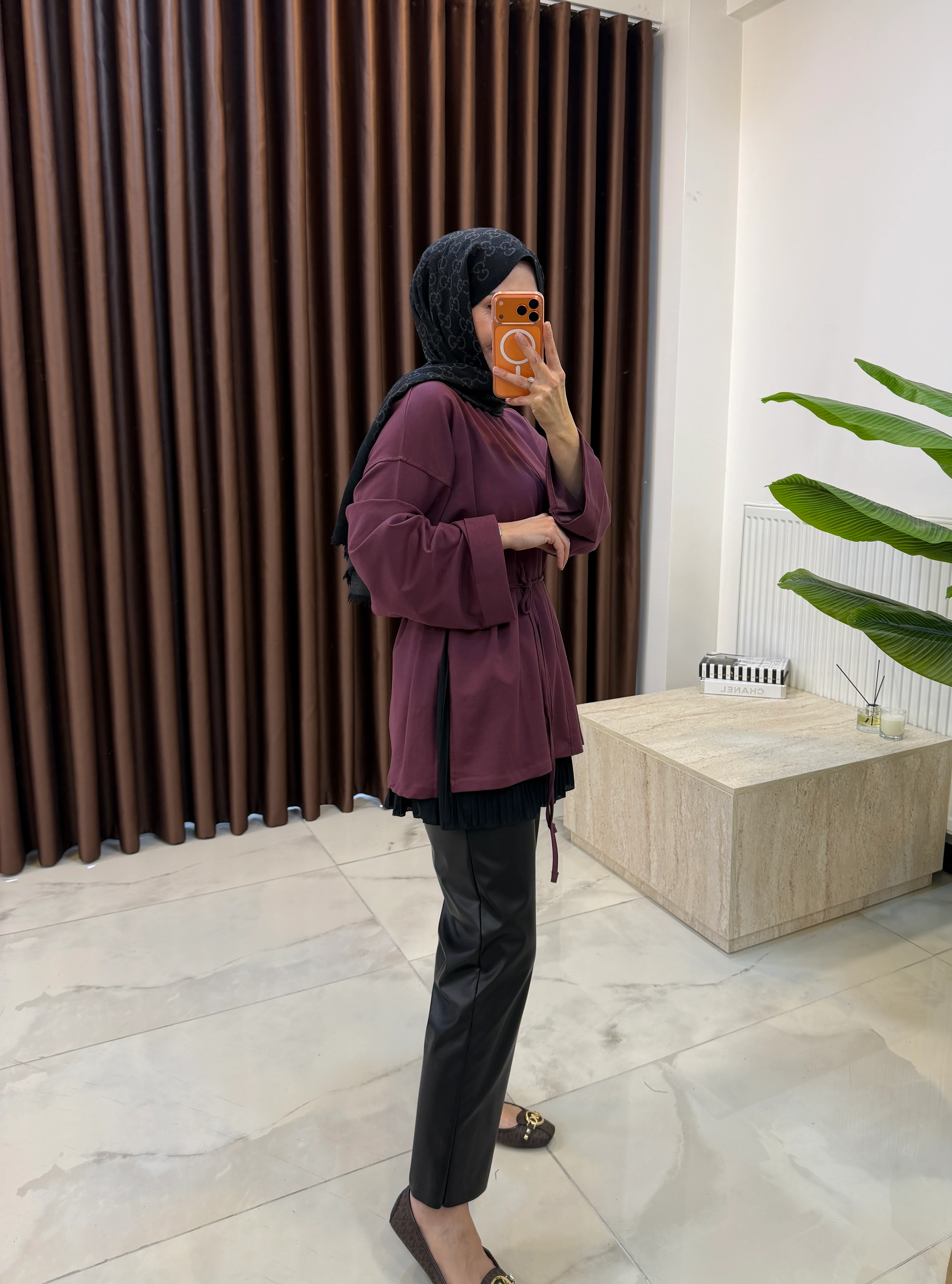 YIRTMAÇLI BLUZ MÜRDÜM