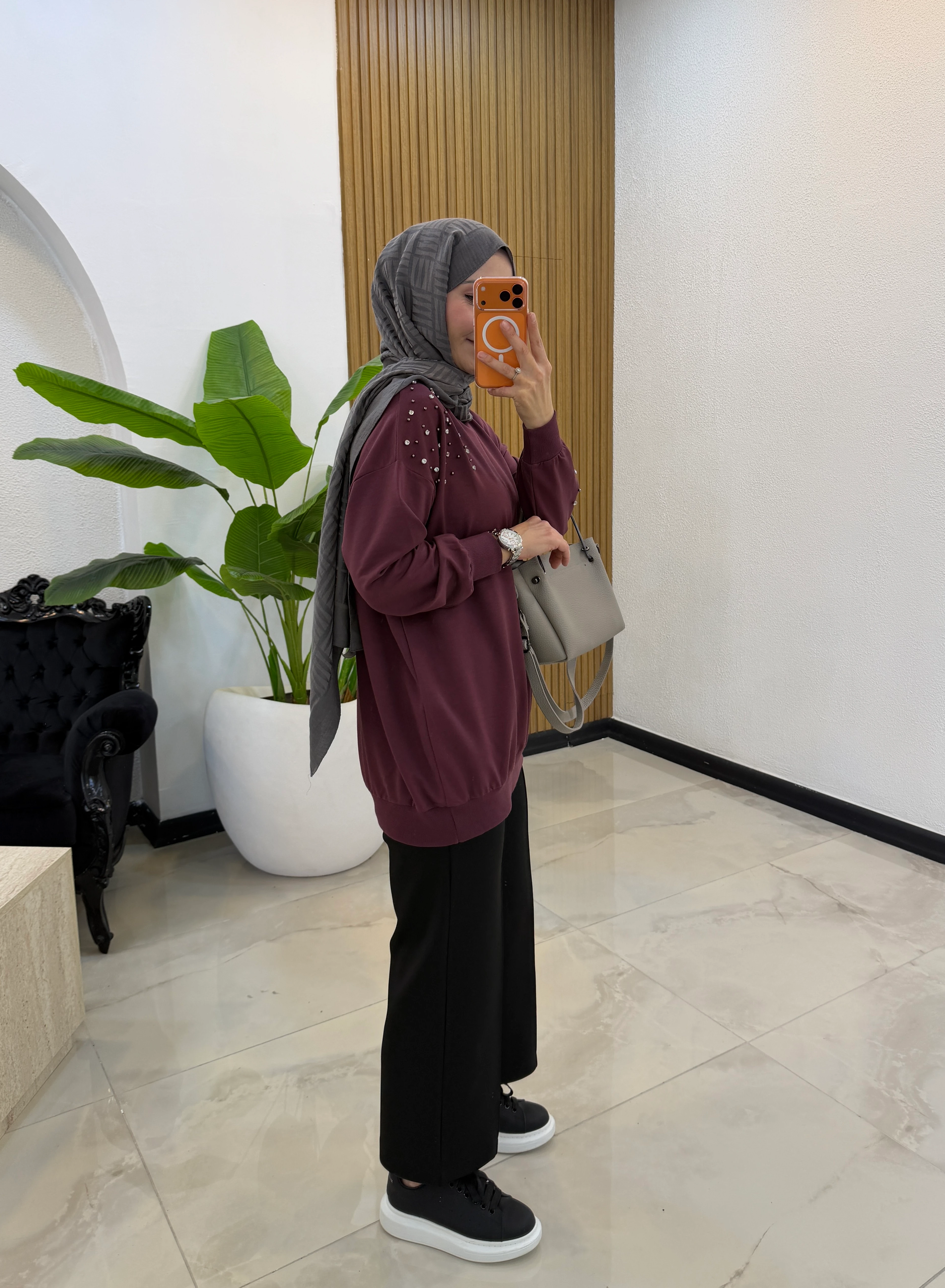 ALMİRA TAŞLI SWEAT MÜRDÜM