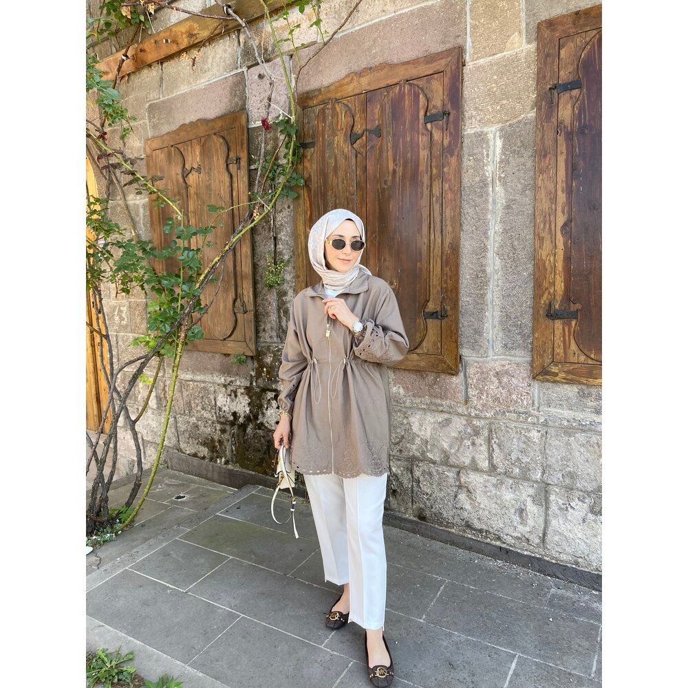 NAKIŞ İŞLEMELİ CEKET VİZON(ÖNSİPARİŞ)