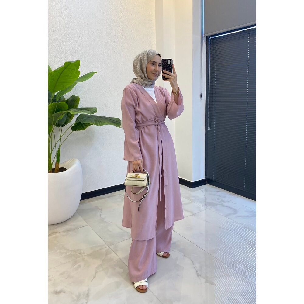 İKİLİ ABAYA TAKIM PUDRA