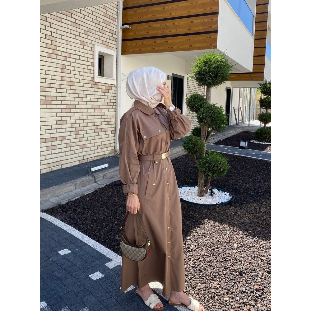 CHLOE ELBİSE KAHVE