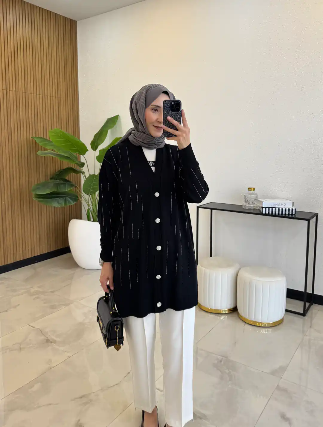 MEYRA TAŞLI HIRKA SİYAH