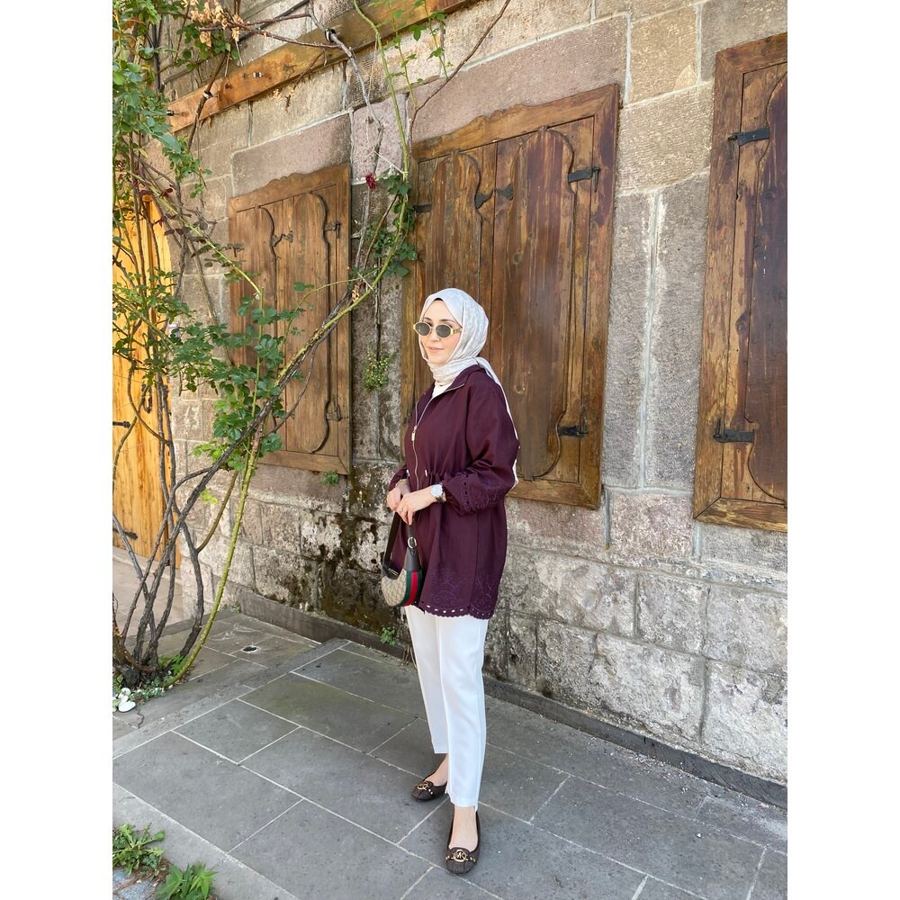 NAKIŞ İŞLEMELİ CEKET MÜRDÜM