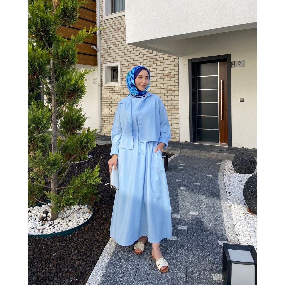GÖMLEKLİ ELBİSE BABY BLUE