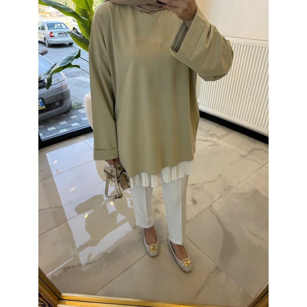 YIRTMAÇLI BLUZ MİNT