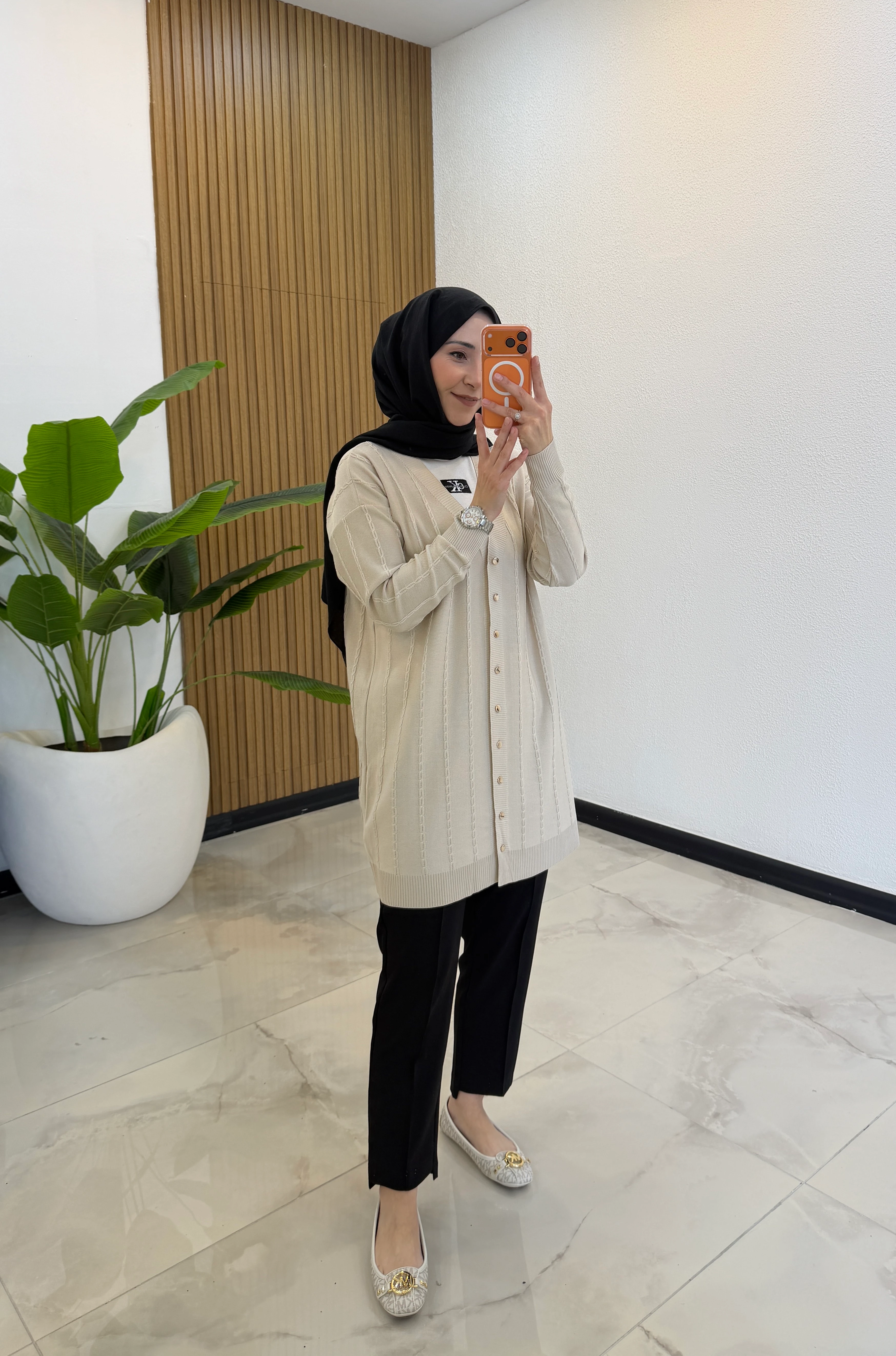 BURGU MERSERİZE HIRKA BEJ