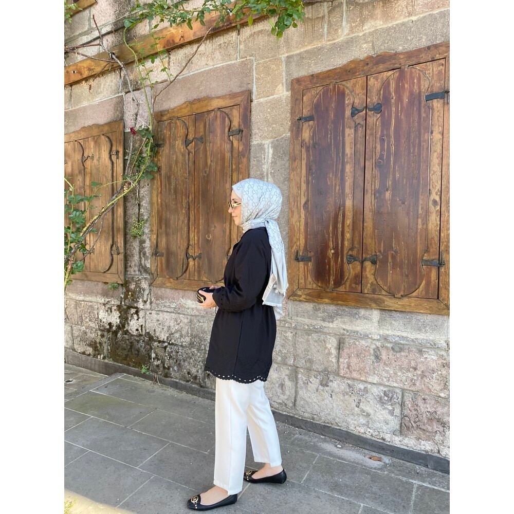 NAKIŞ İŞLEMELİ CEKET SİYAH