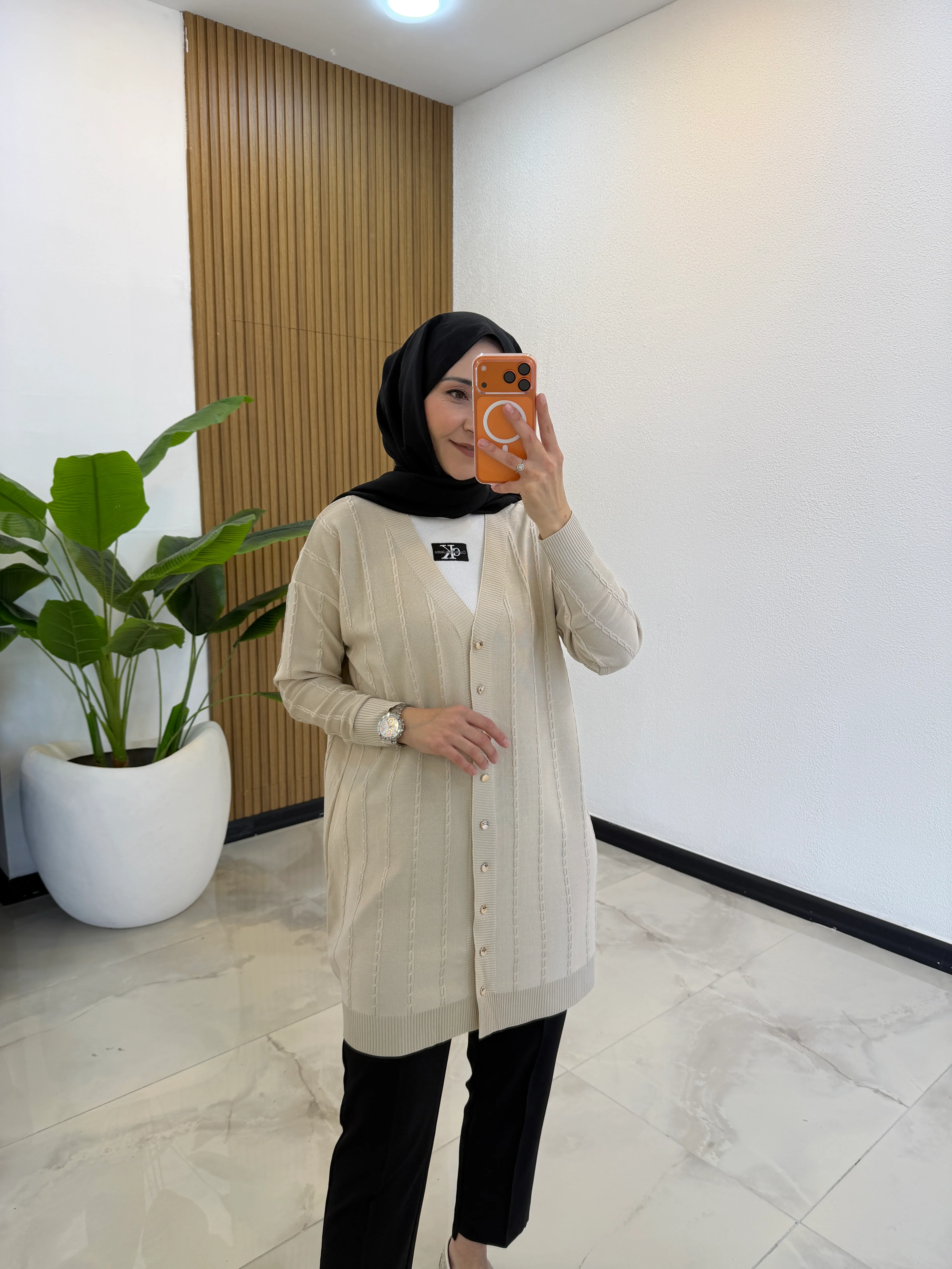 BURGU MERSERİZE HIRKA BEJ