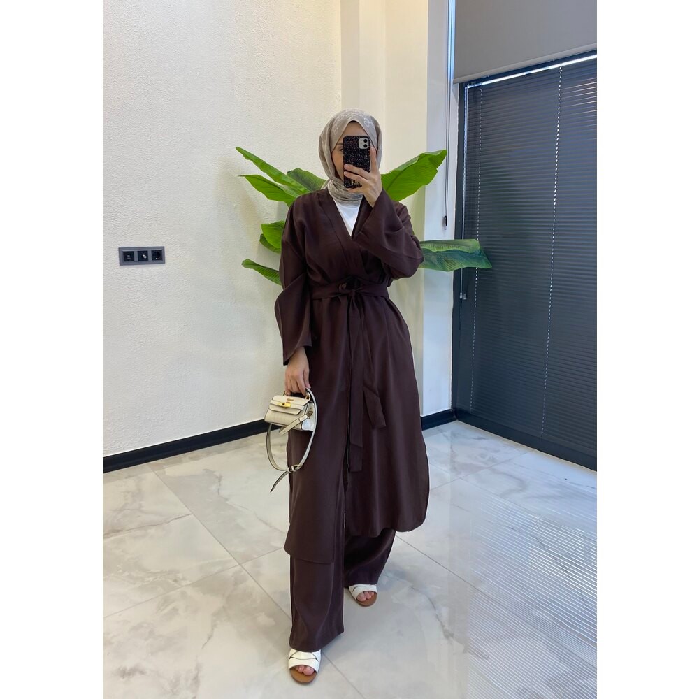 İKİLİ ABAYA TAKIM ACIKAHVE