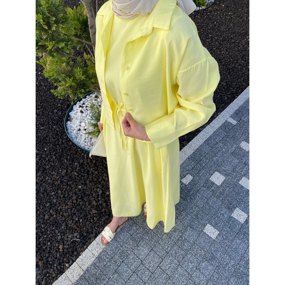 GÖMLEKLİ ELBİSE YELLOW