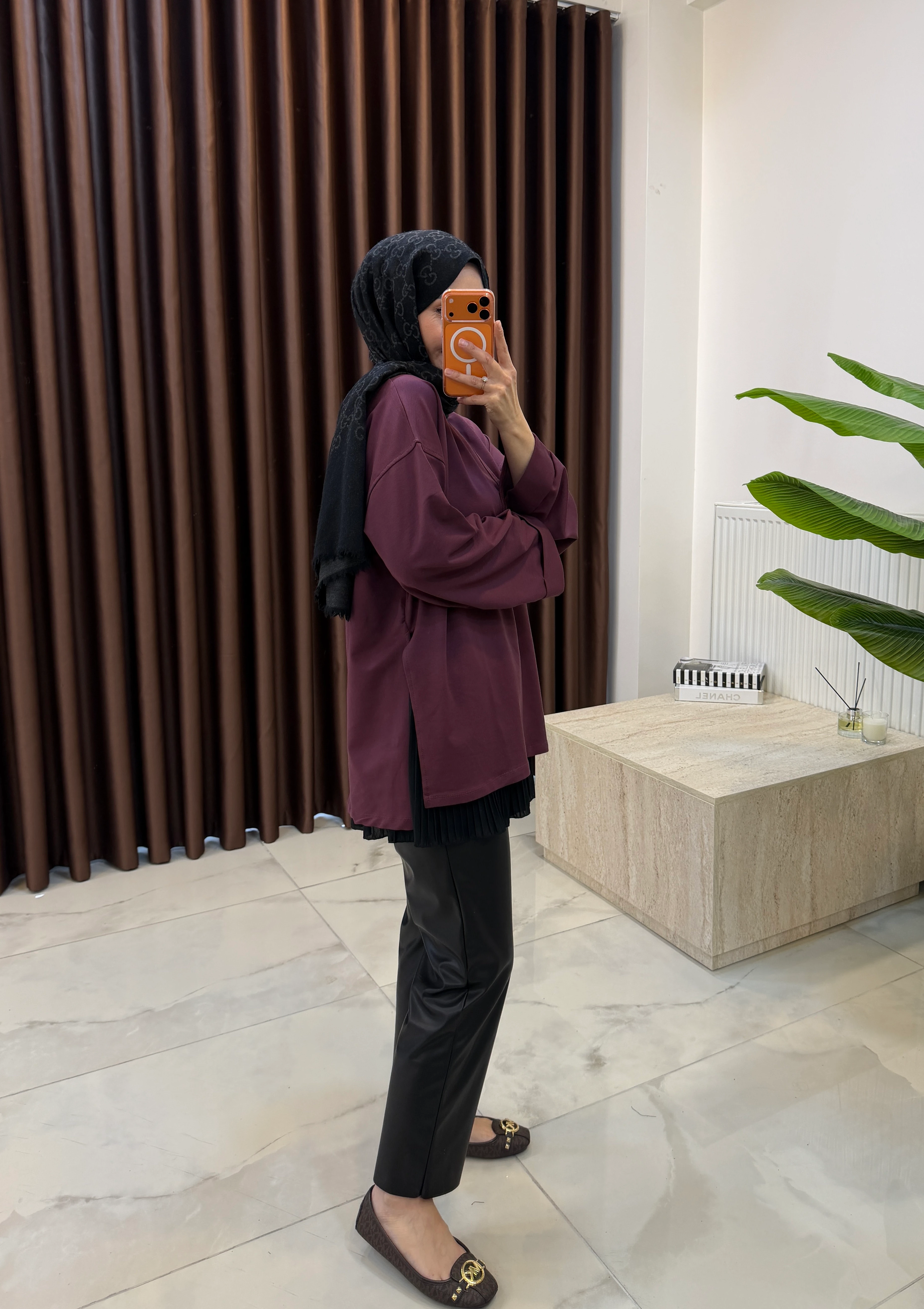 YIRTMAÇLI BLUZ MÜRDÜM