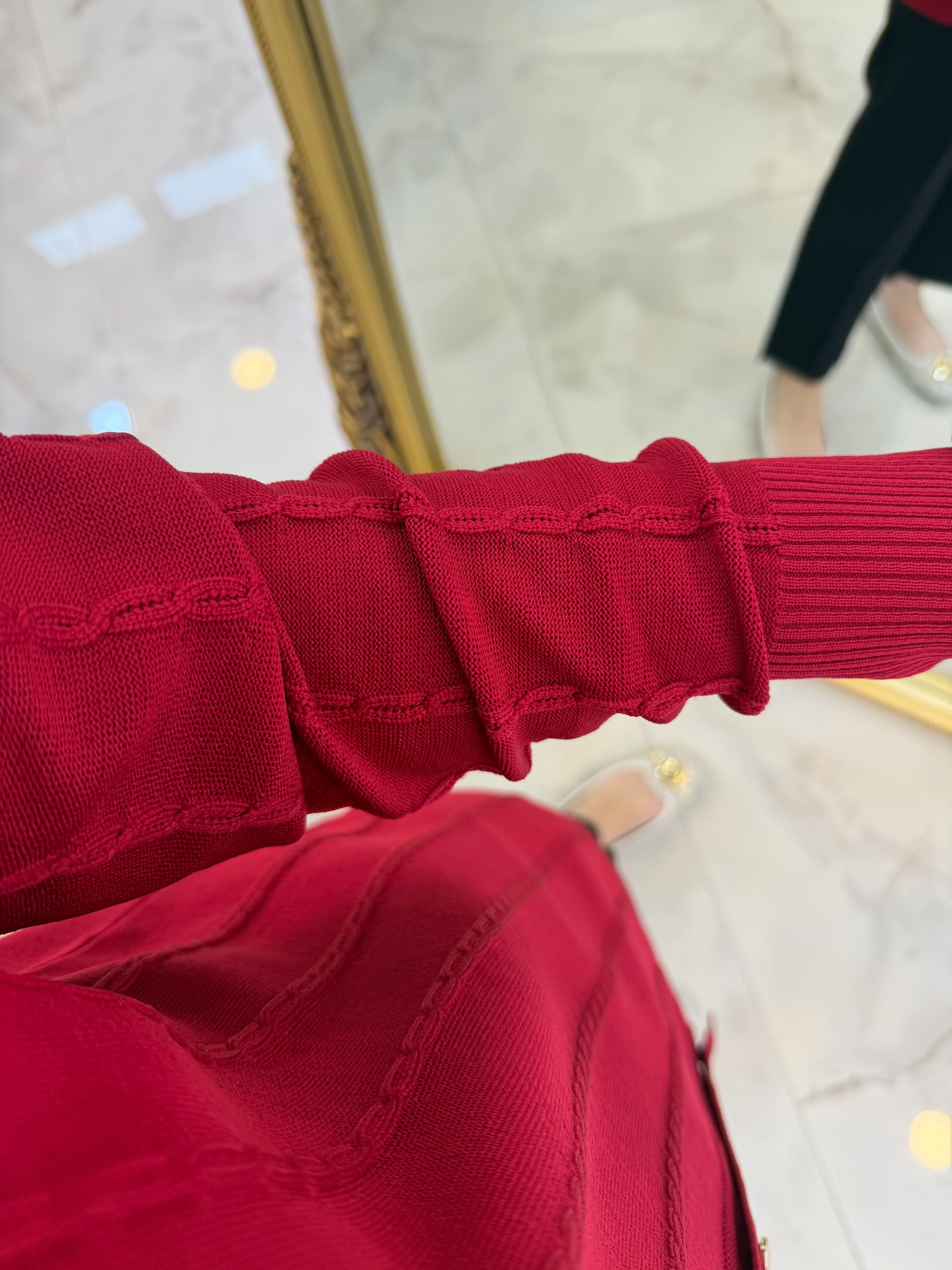 BURGU MERSERİZE HIRKA KIRMIZI