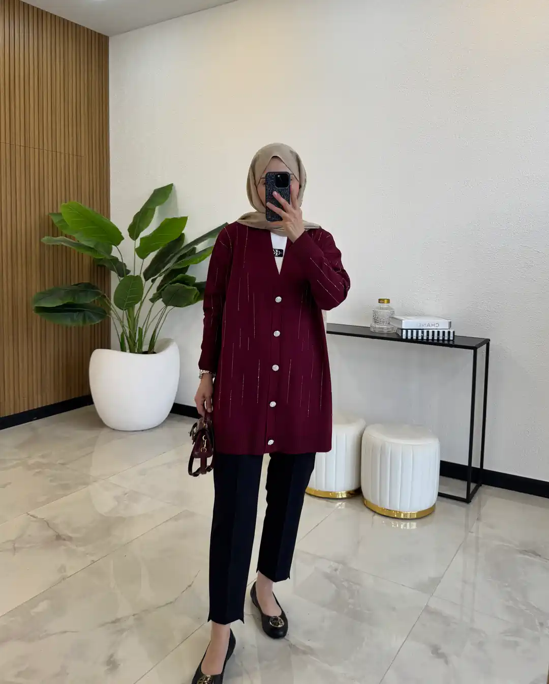 MEYRA TAŞLI HIRKA BORDO