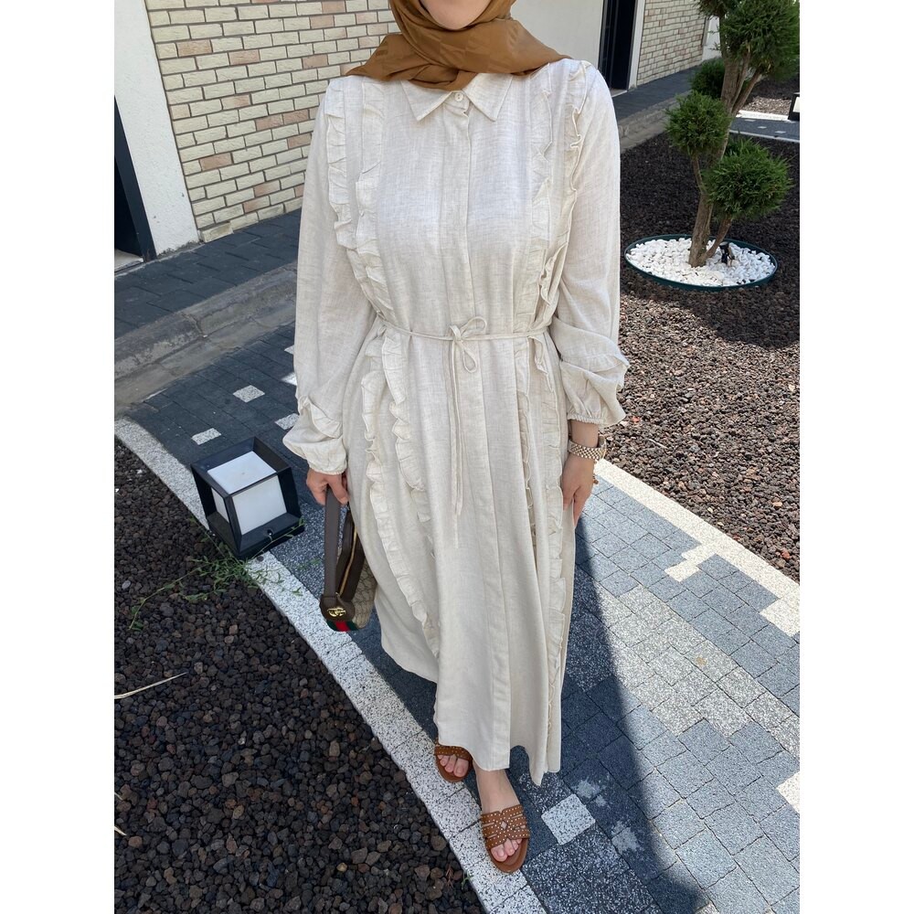 ISABELLA KETEN ELBİSE TAŞ(önsipariş)