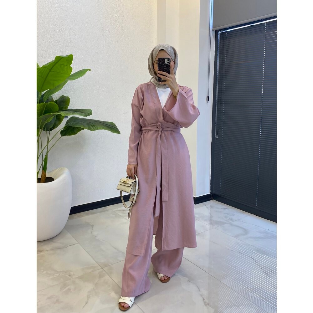 İKİLİ ABAYA TAKIM PUDRA