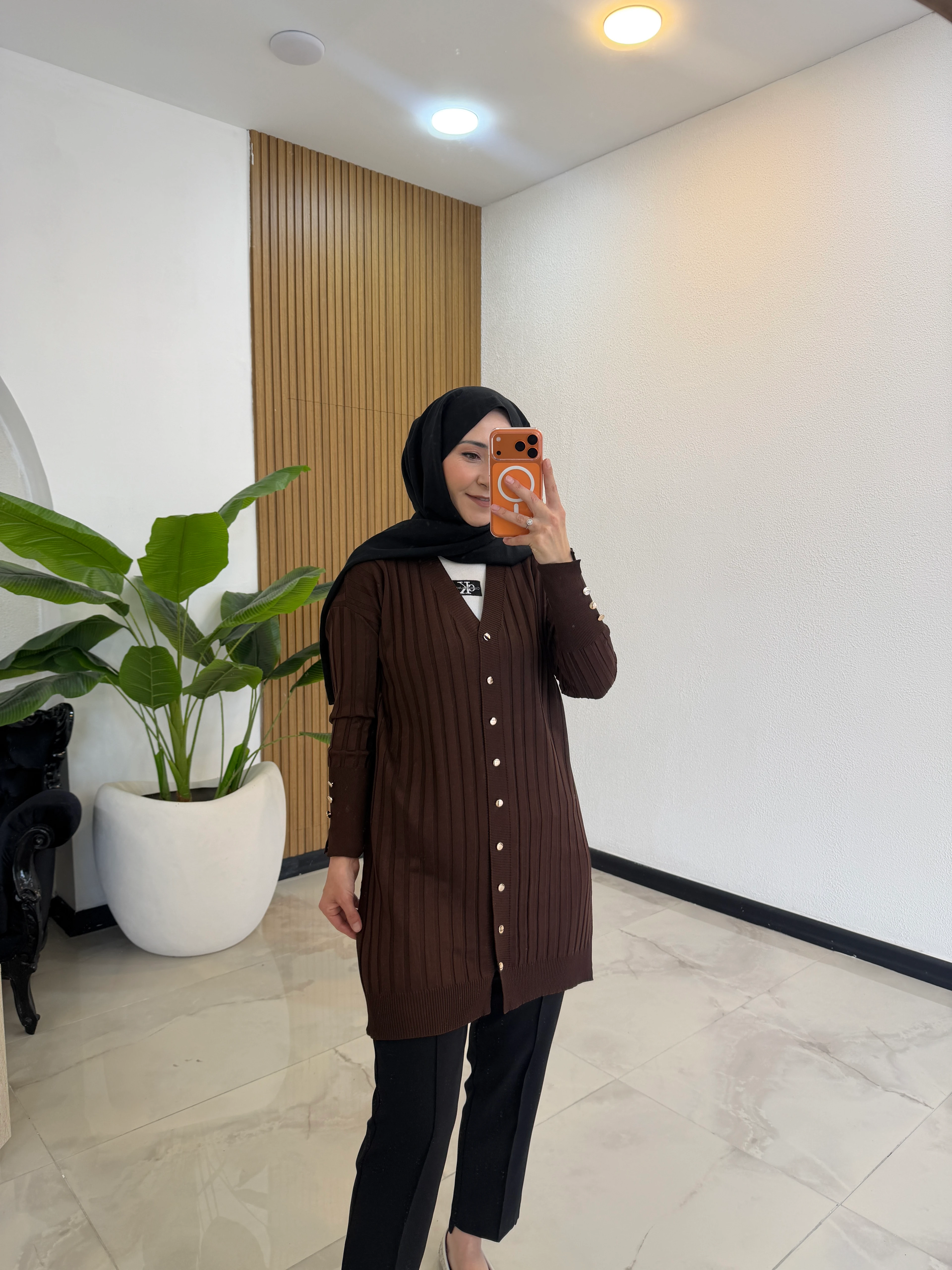 DURU MERSERİZE HIRKA KAHVE