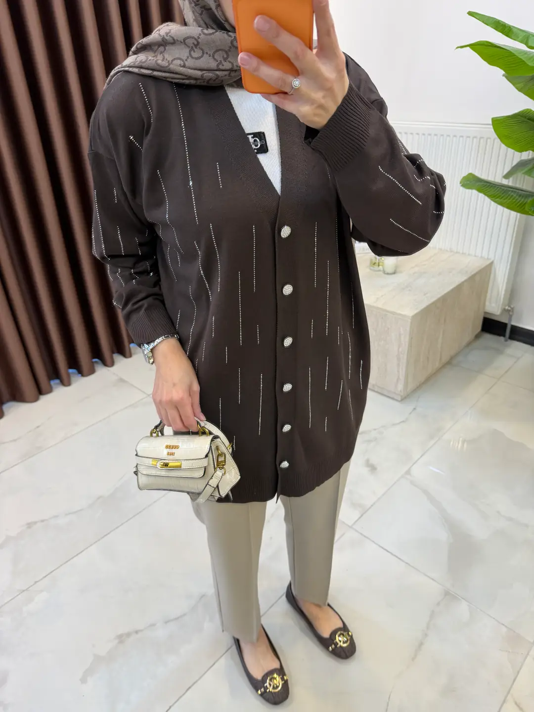 MEYRA TAŞLI HIRKA KAHVE