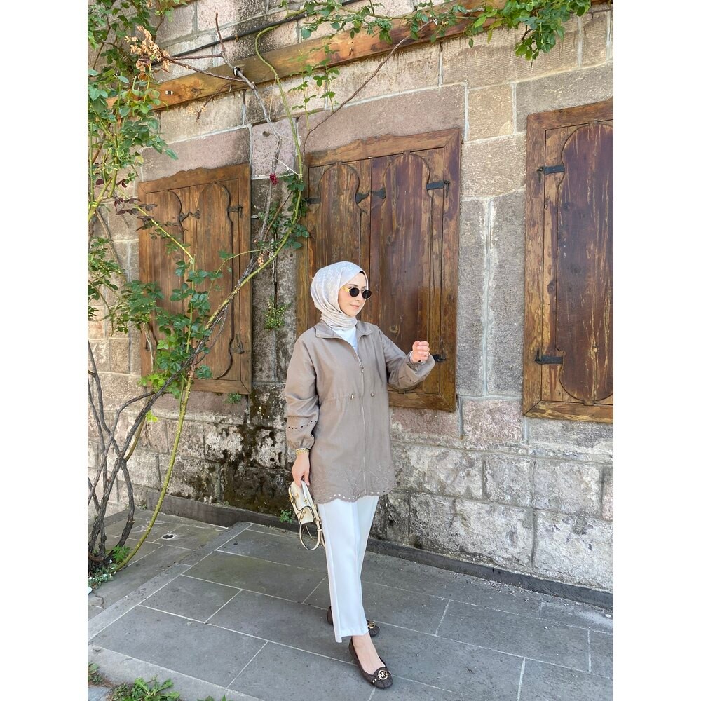 NAKIŞ İŞLEMELİ CEKET VİZON(ÖNSİPARİŞ)