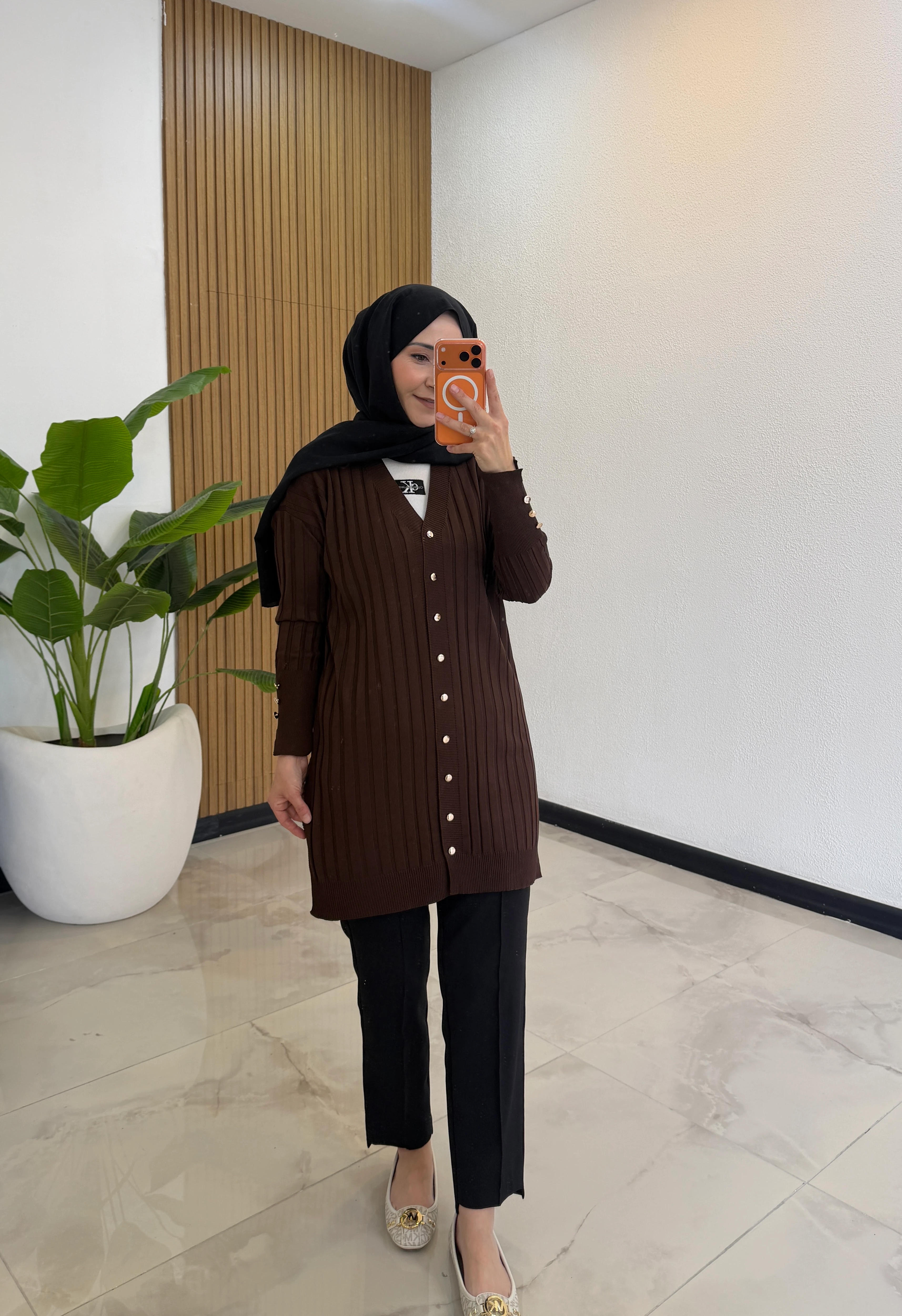 DURU MERSERİZE HIRKA KAHVE