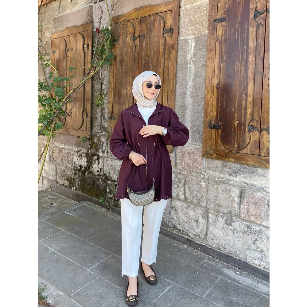 NAKIŞ İŞLEMELİ CEKET MÜRDÜM