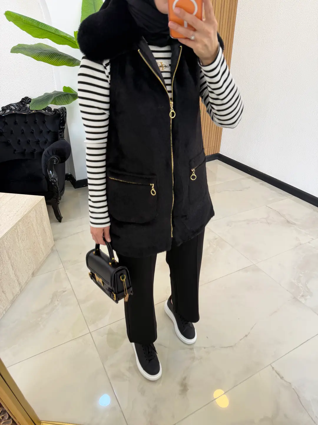 PREMIUM ANGORA YELEK SİYAH