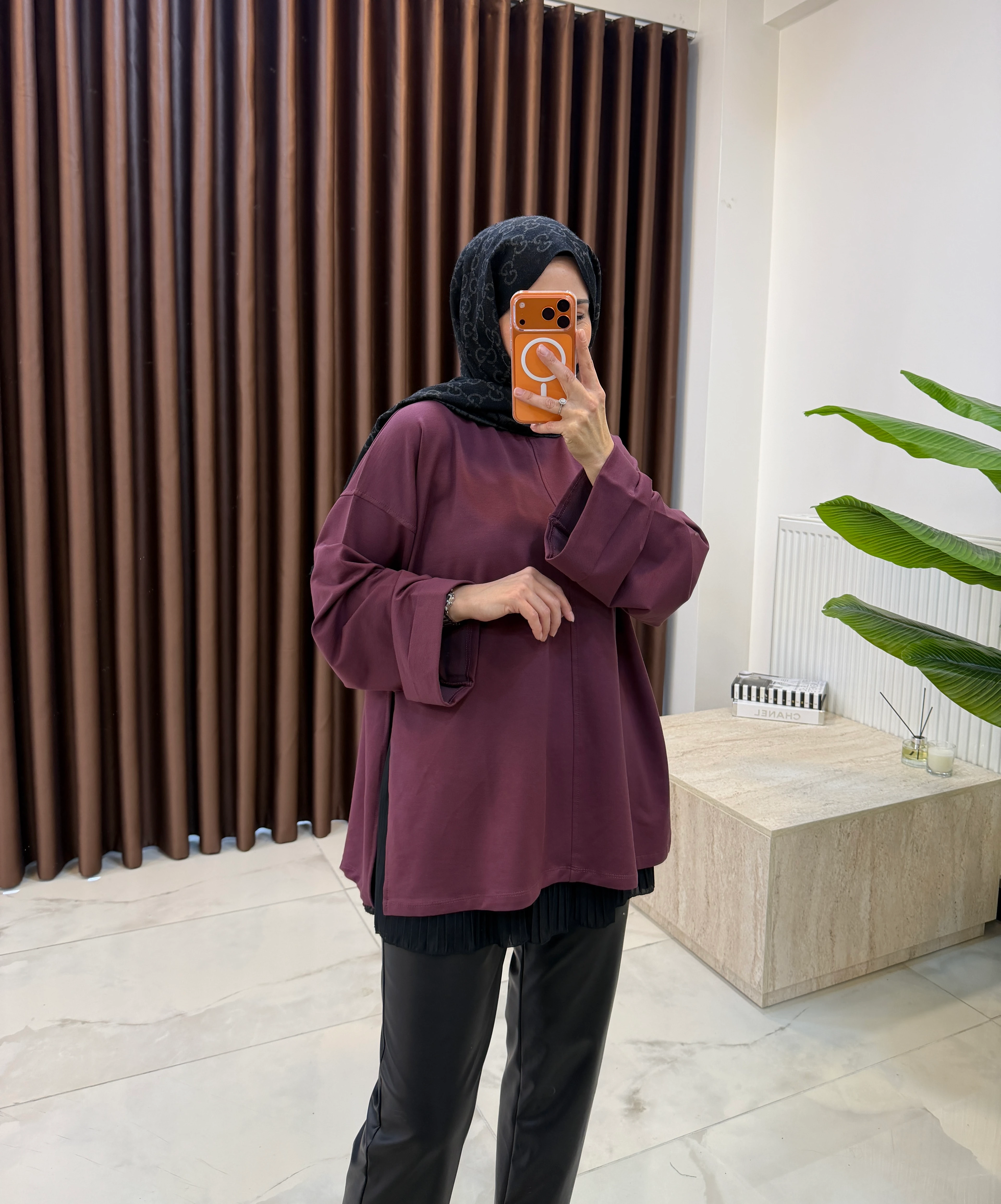 YIRTMAÇLI BLUZ MÜRDÜM