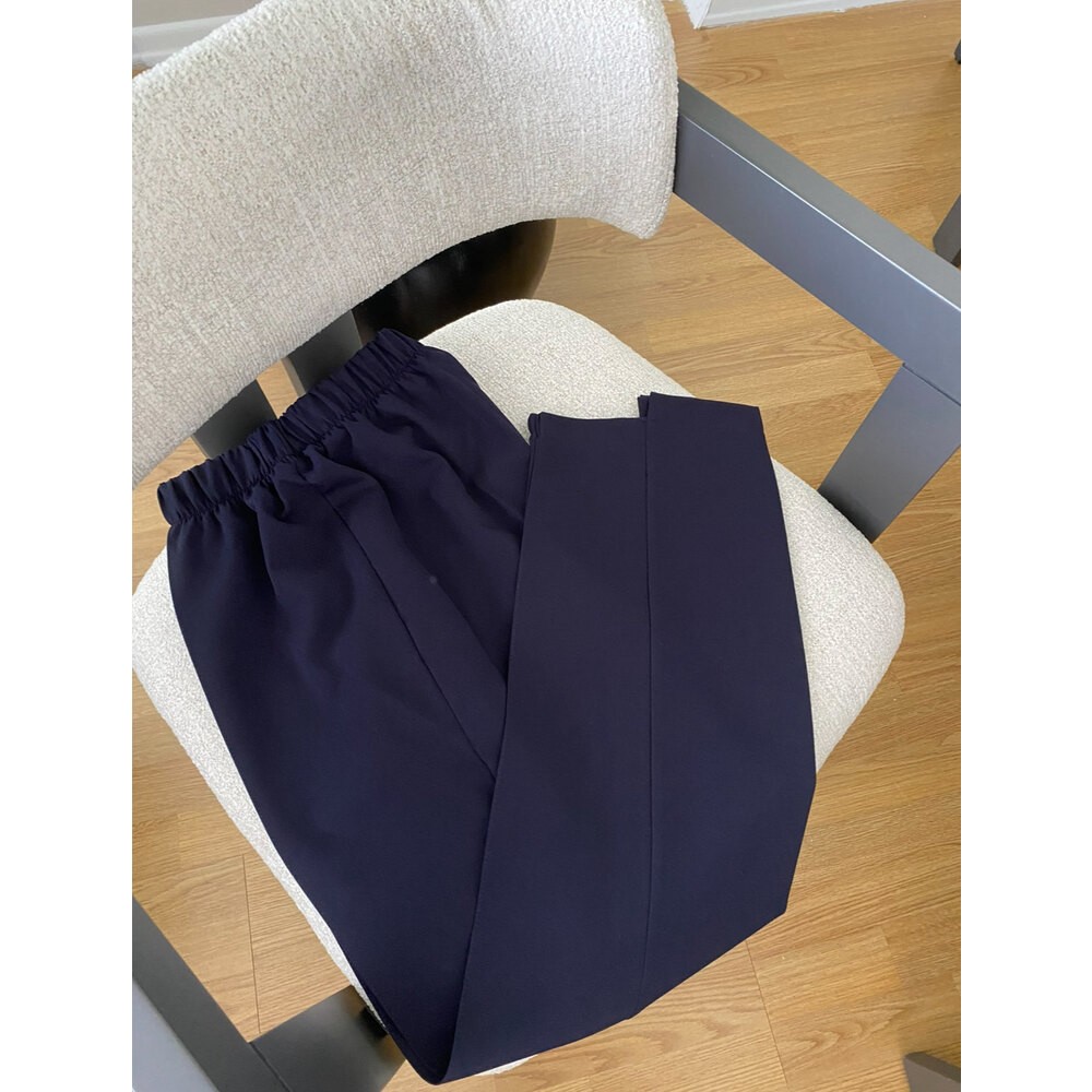 ÇİMALI KREP PANTOLON LACİVERT