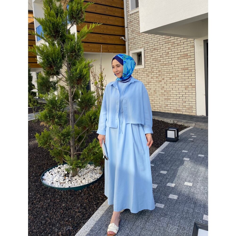 GÖMLEKLİ ELBİSE BABY BLUE