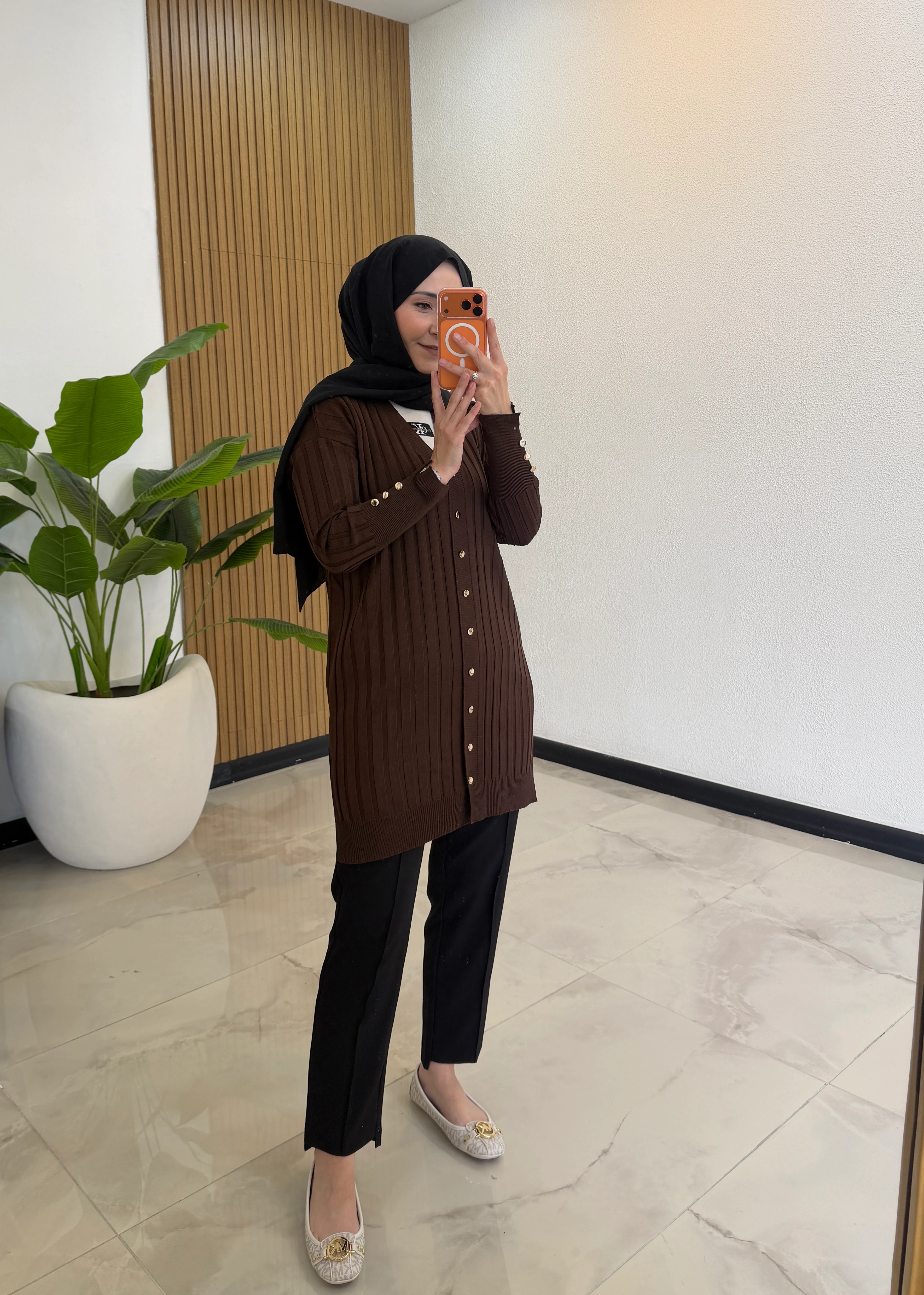 DURU MERSERİZE HIRKA KAHVE