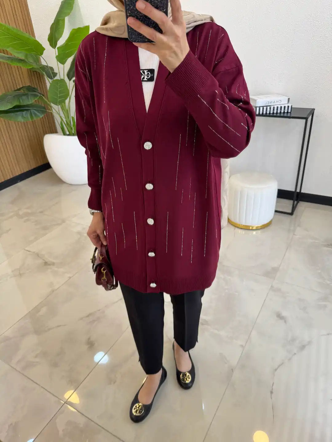MEYRA TAŞLI HIRKA BORDO