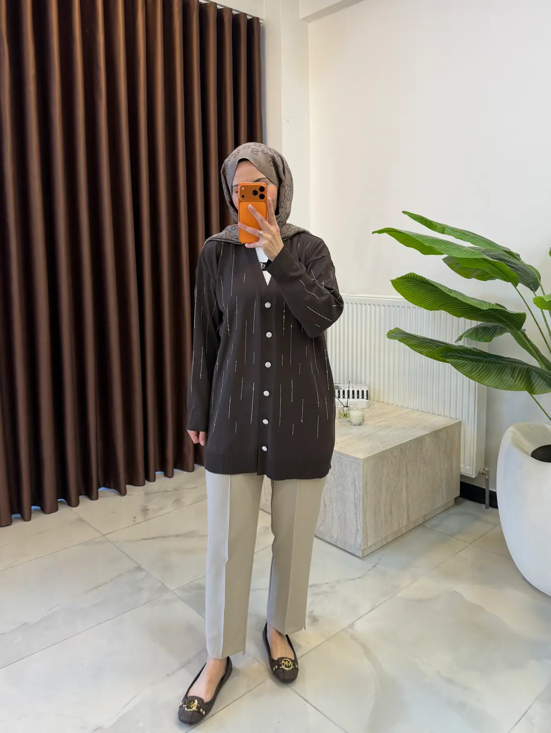 MEYRA TAŞLI HIRKA KAHVE