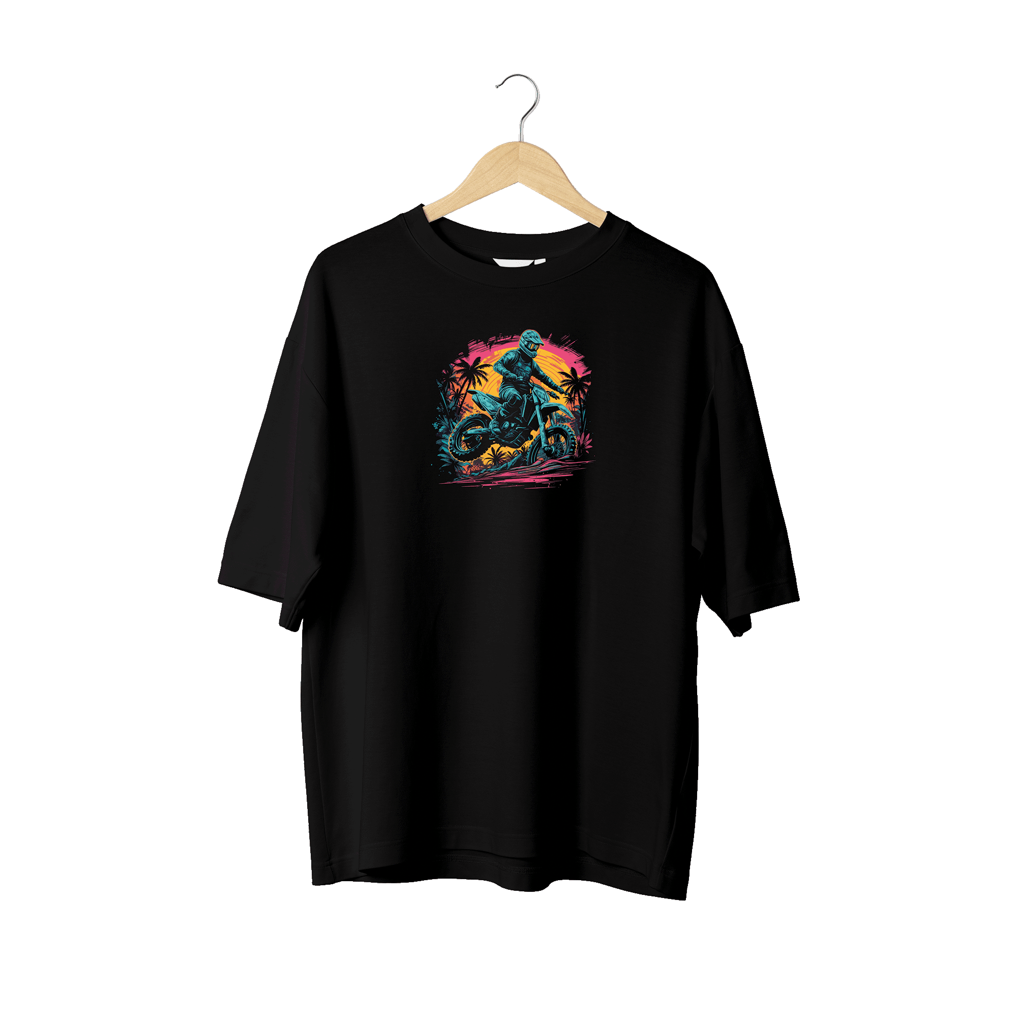 Wicold Motocross Baskılı Oversize T-Shirt