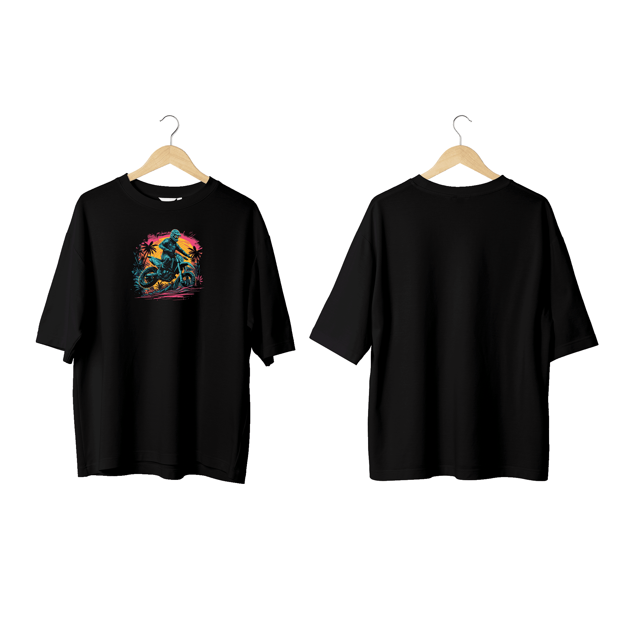 Wicold Motocross Baskılı Oversize T-Shirt