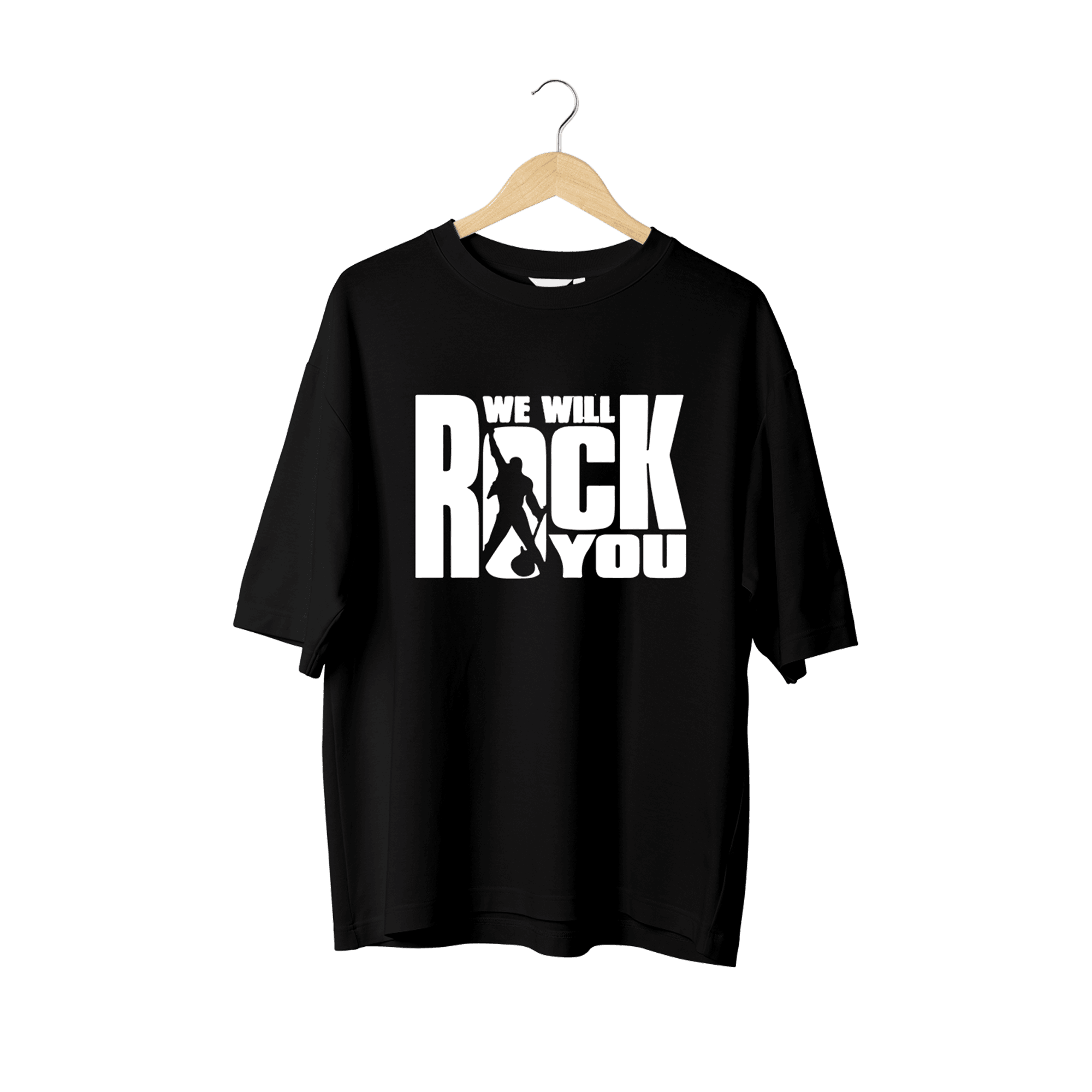 Wicold We Will Rock You Baskılı Oversize T-Shirt