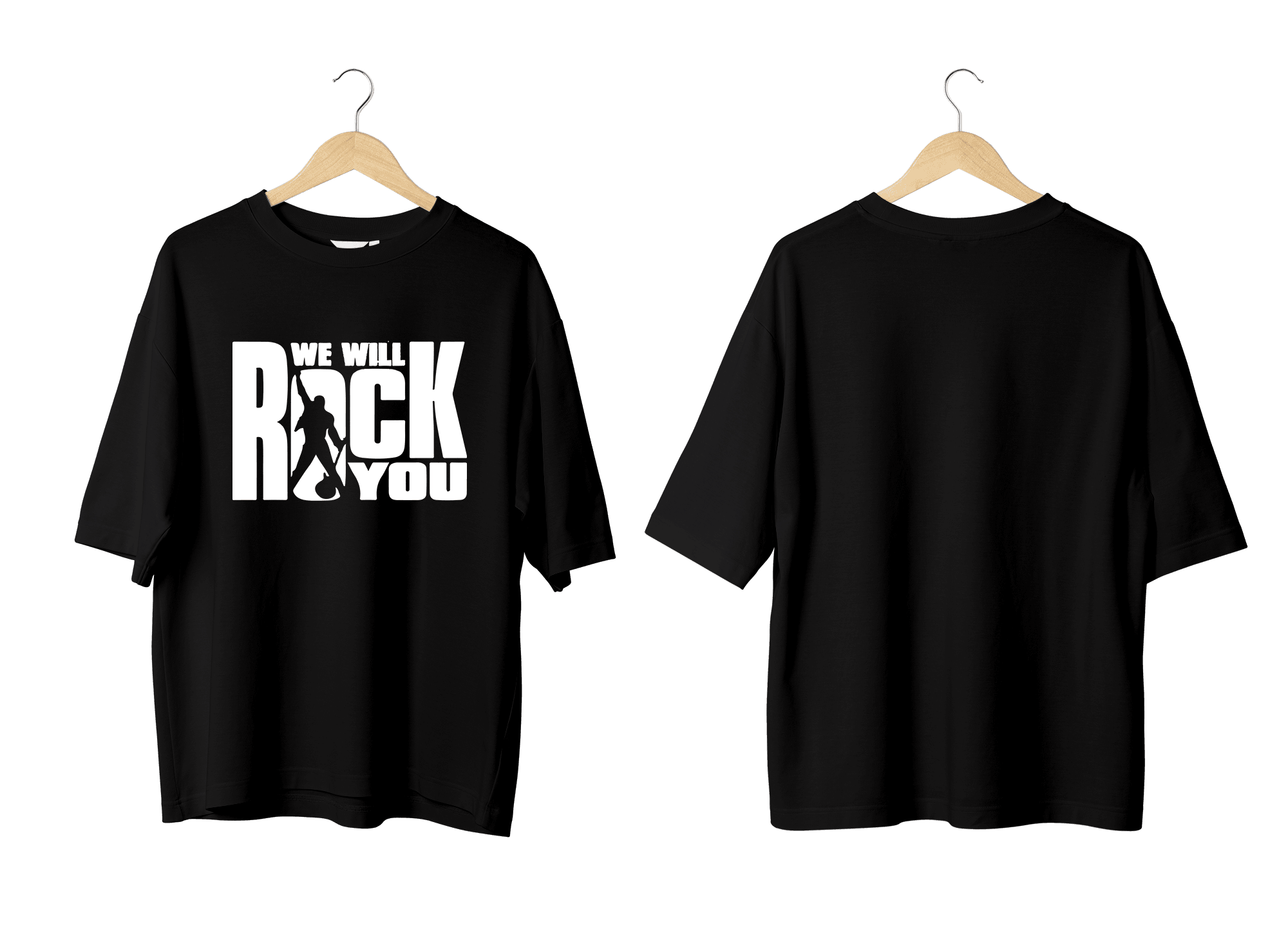 Wicold We Will Rock You Baskılı Oversize T-Shirt