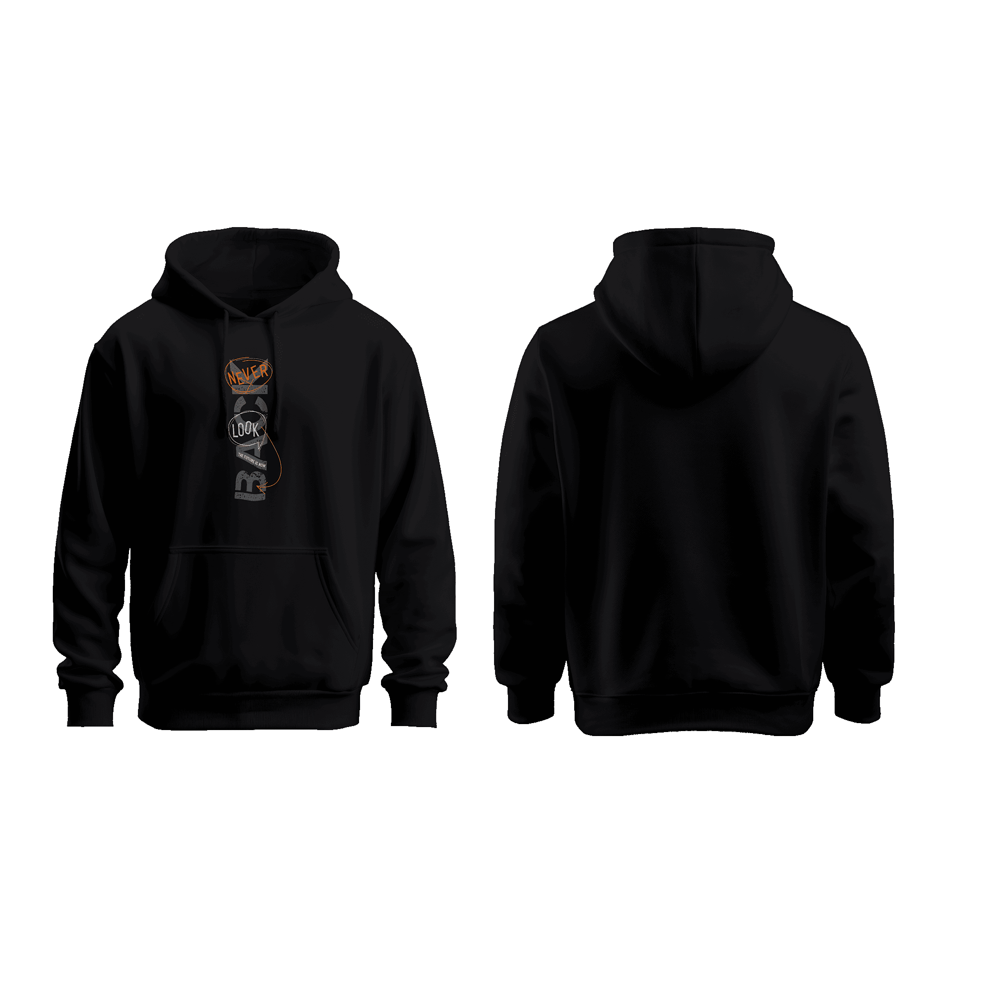 Wicold Never Look Back Baskılı Oversize Hoodie