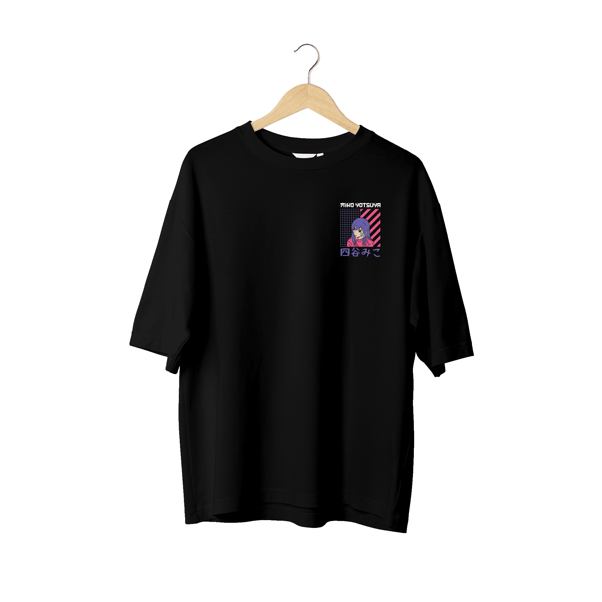 Wicold Miko Yotsuya Anime Baskılı Oversize T-Shirt