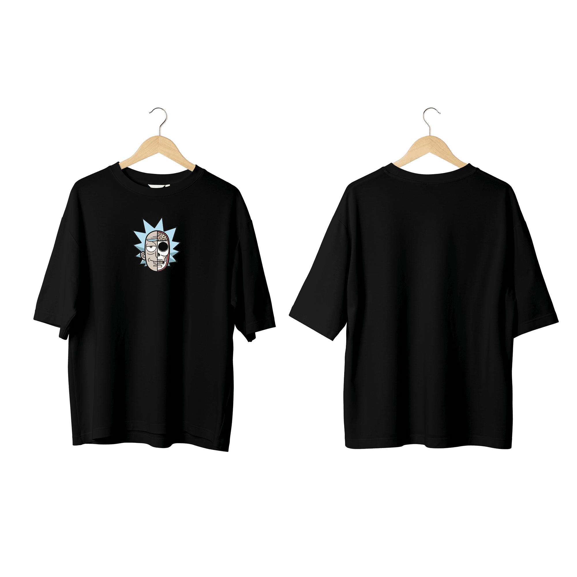 Wicold İskeletör Rick Baskılı Oversize T-Shirt